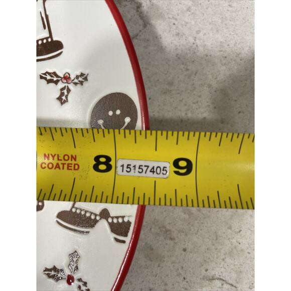 Set of 2 GINGERBREAD COOKIES CHRISTMAS TREE Ceramic 8.5” Salad Plate Eli + Ana - Picture 7 of 8